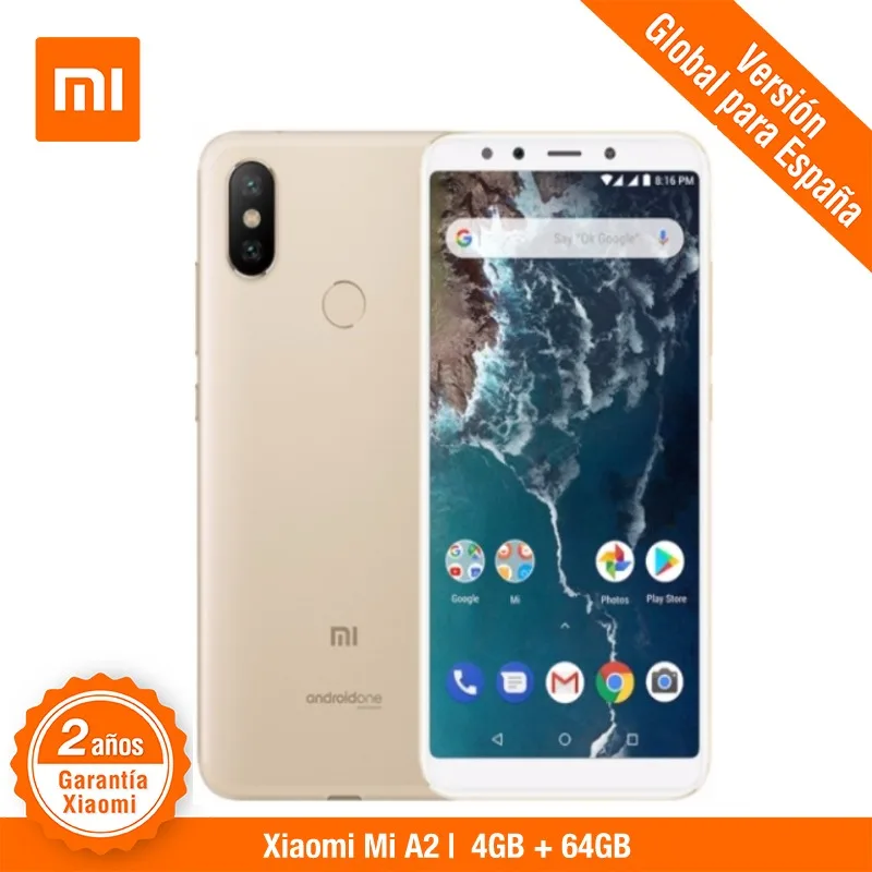 

[Global Version for Spain] Xiaomi Mi A2 (Memoria interna de 64GB, RAM de 4GB, Camara dual 20 + 12 MP, Gran pantalla de 5,99")