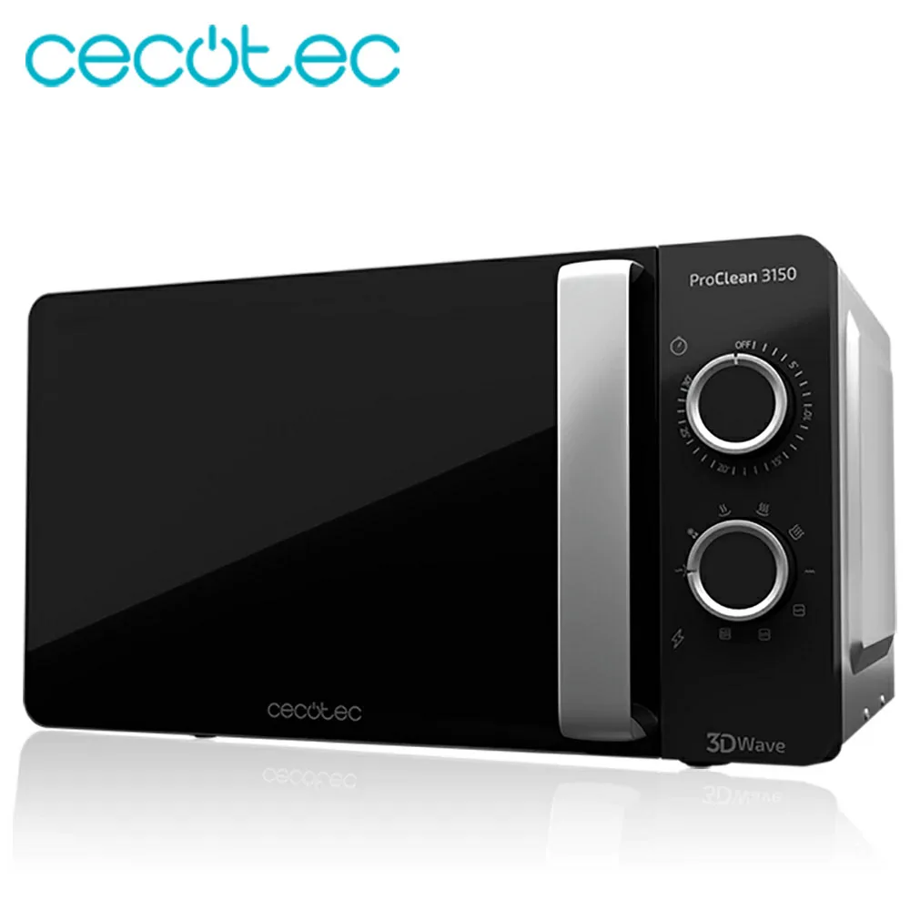 Cena Cecotec kuchenka mikrofalowa ProClean 3150 z 20 litra pojemności z grillem technologii 3 DWave zegar projekt elegancki łatwy w użyciu i czyste