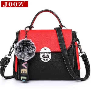 JOOZ Hit color women's handbags leather Ladies hand bags 2018 New women bag shoulder Bag bolsos Fur Toy Women Messenger Bags JOOZ Hit color women's handbags leather Ladies hand bags 2018 New women bag shoulder Bag bolsos Fur Toy Women Messenger Bags