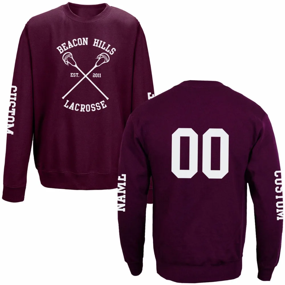 Women's Autumn Fashion Hoodies Beacon Hills Lacrosse Hoodie Sweatshirts Custom Your Name Number
