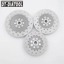 DT-DIATOOL 1 шт. двухсторонний вакуумный паяный Алмазный диск с 5/8-11 фланцем шлифовальный круг пильный диск для гранита и бетона