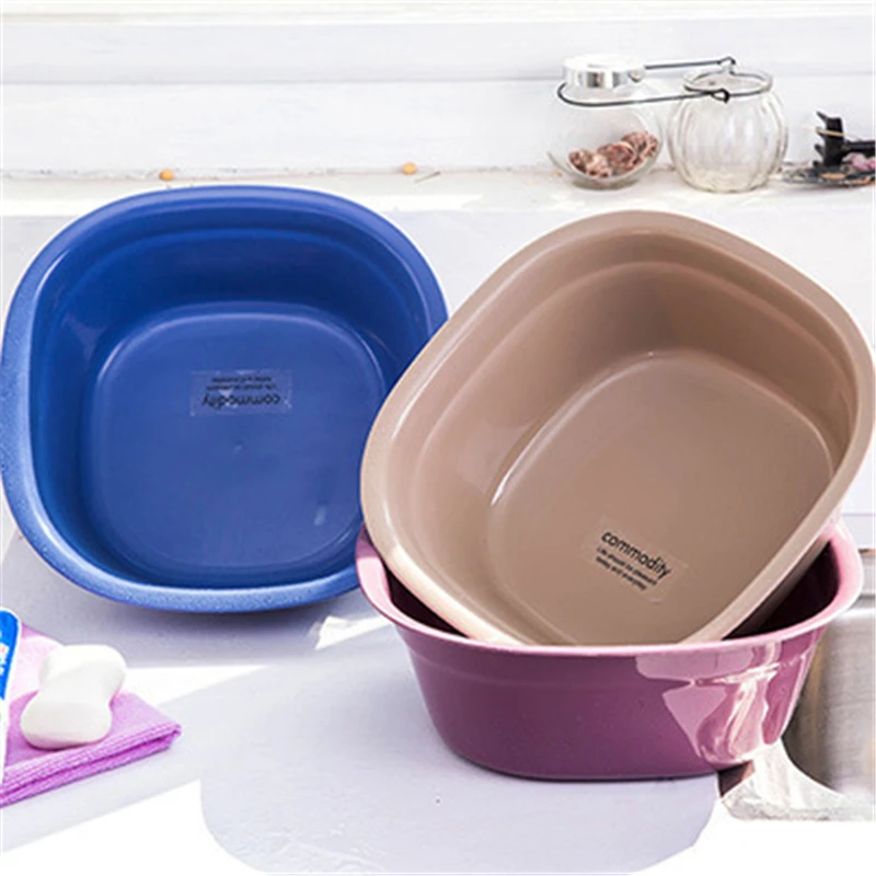 

1112 small square durable washbasin thick plastic children household washing basin for washing vegetables