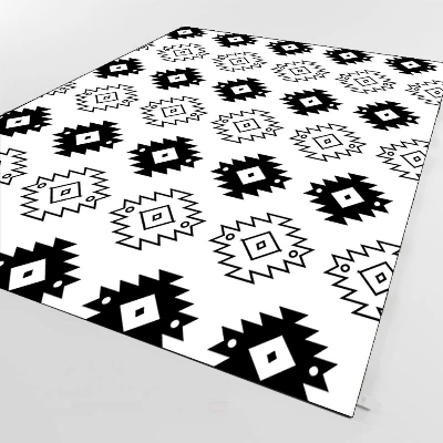 Черный белый этнический геометрический, ацтекский 3d принт Нескользящая микрофибра Гостиная декоративный современный моющийся коврик