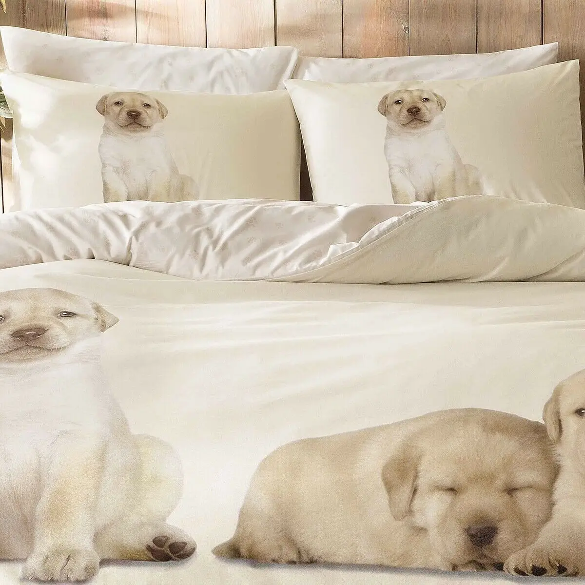 

100% Cotton 3D Full Double Dogs Printed Bedding Quilt / Duvet Cover Set 4 Pcs