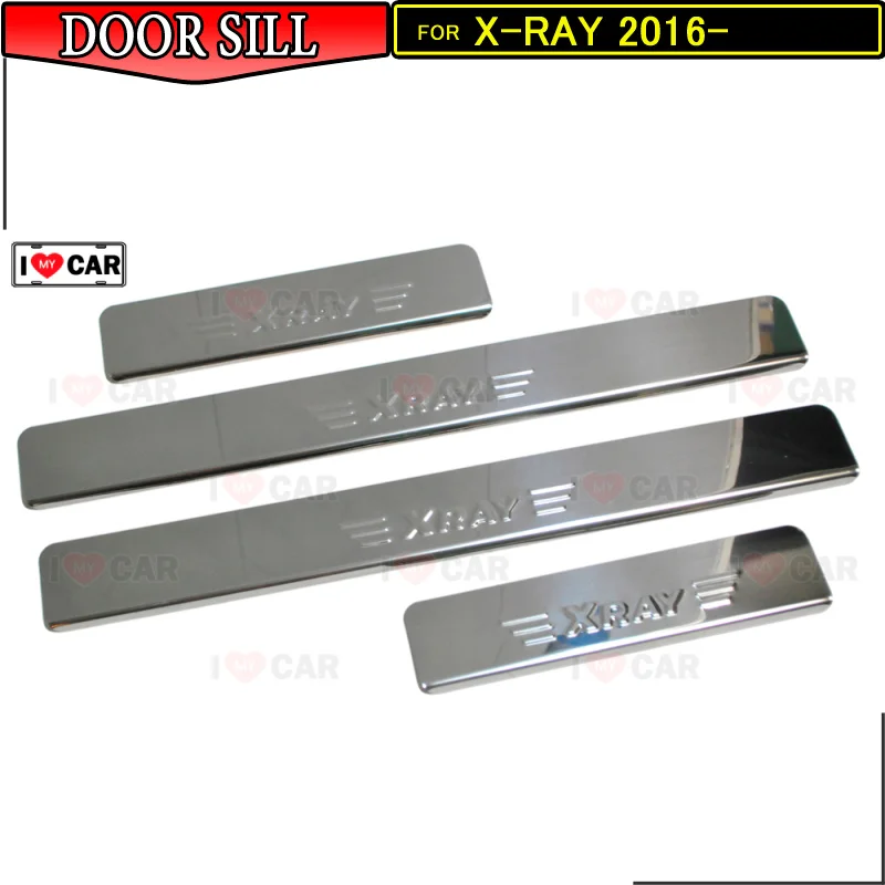 

Door sills for Lada X-Ray 2016- scuff plate guard stainless door sills protector sticker car styling decoration protection