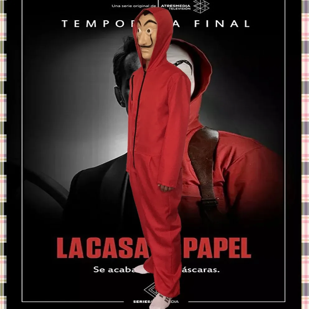 Красный комбинезон La Casa De Papel косплей из ПВХ/латекса комплект 2 предметов с