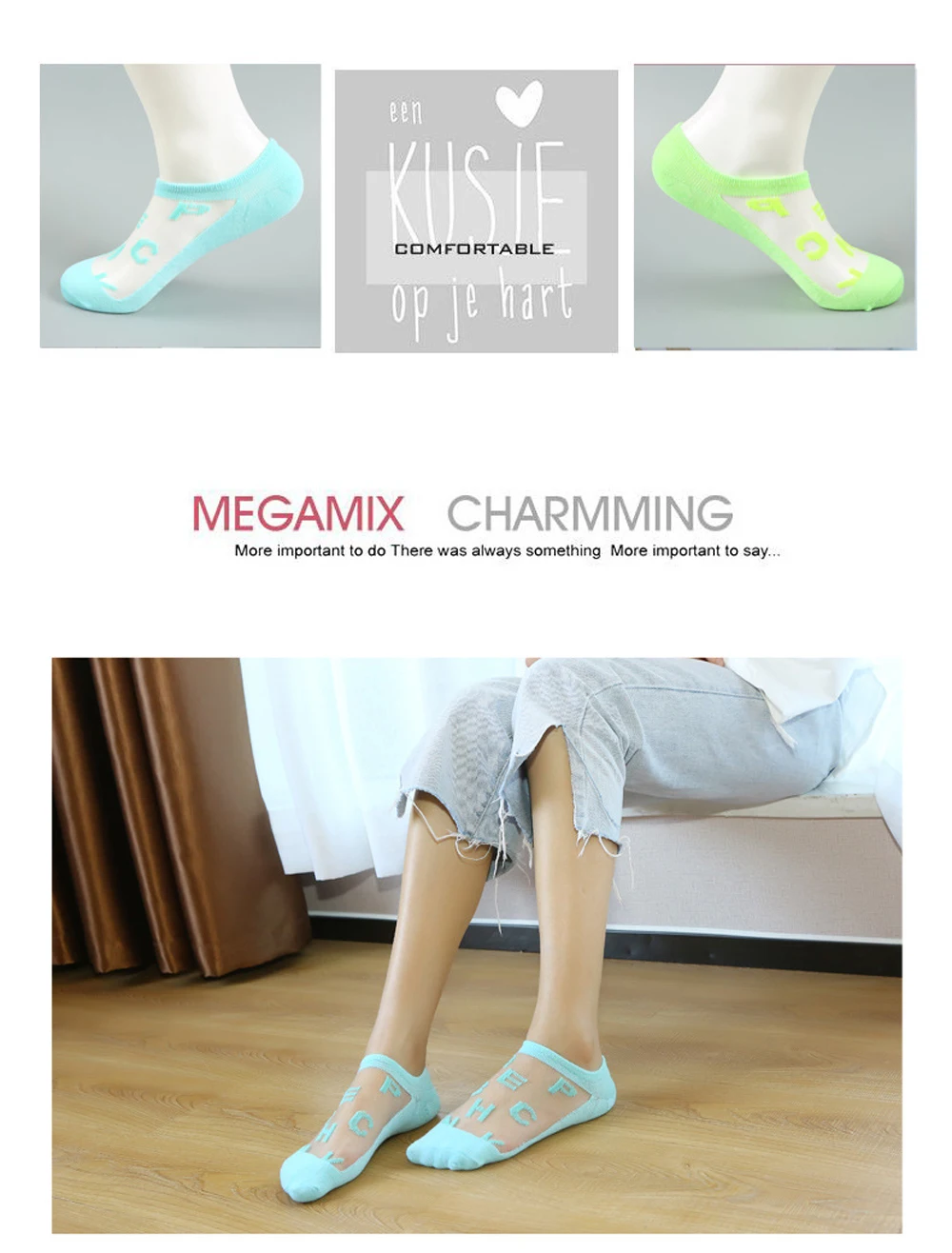 ChengHeng 5 пар/упак. летние стеклянные женские носки модные модели невидимых носков с надписями женские носки с закрытым носком