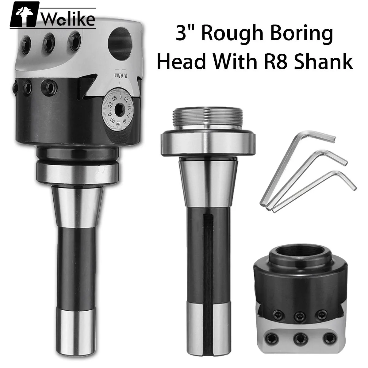 

Wolike Durable 3" Rough Boring Head With R8 Shank Engineers Tooling Set For Milling Machine AAccessories Tool