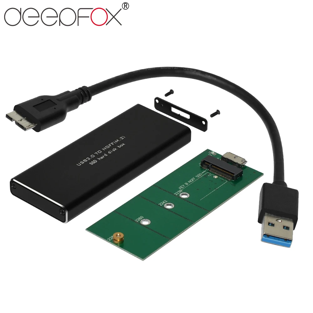 DeepFox USB3.0 к M.2 NGFF SATA на основе B ключ хранения SSD корпус Поддержка 6 ГБ/сек. SSD карты адаптера