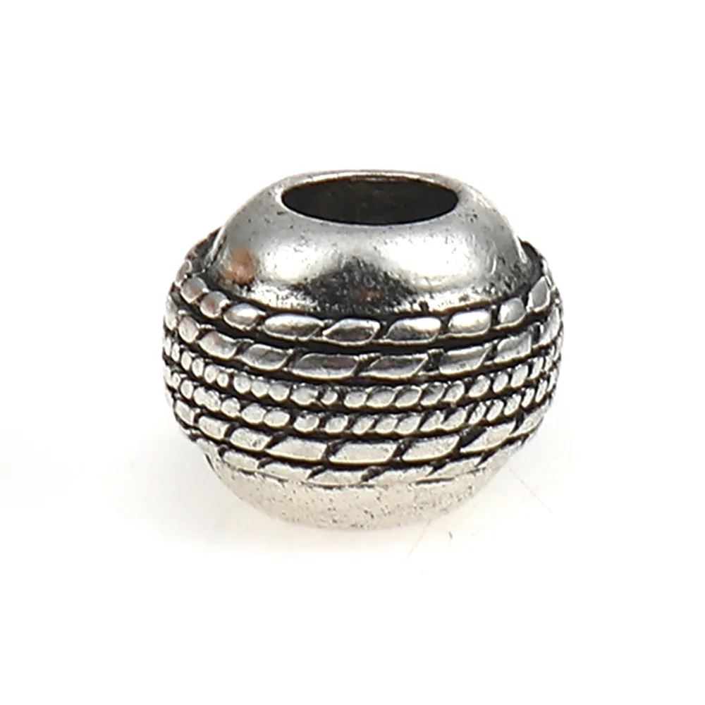 Doreen مربع الزنك سبائك أساس خزر عازل الكريكيت الكرة العتيقة الفضة مجوهرات حوالي 11 ملليمتر (3/8 \