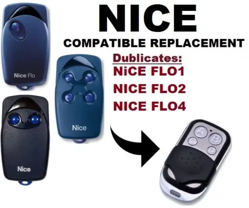 

NICE FLO1 FLO2 FLO4 VERY VE clone remote control 433,92Mhz (only for fixed code)