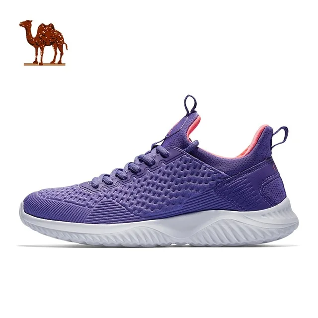 CAMEL Running Shoes Men Women Sneaker Gym Lightweight Stability Anti-slip Shock-Absorben Sport Breathable Hard-Wearing Outdoor - Цвет: Purple Female