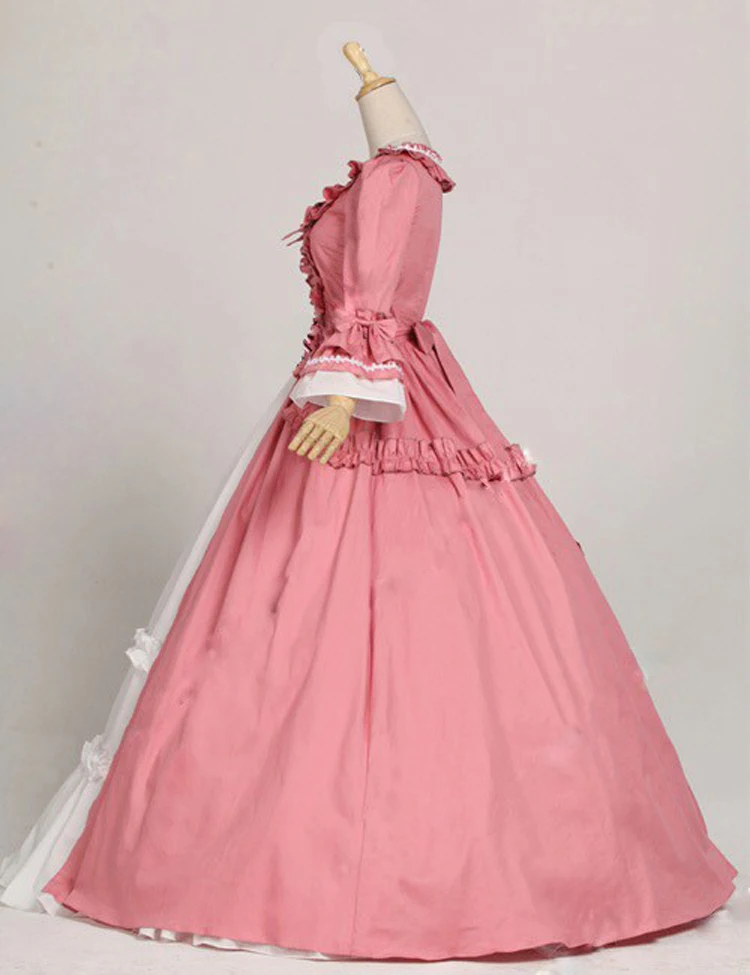 Западное весеннее женское винтажное викторианское платье из двух частей, Женский хлопковый костюм Лолиты с рюшами на Хэллоуин, длинное готическое вечернее платье