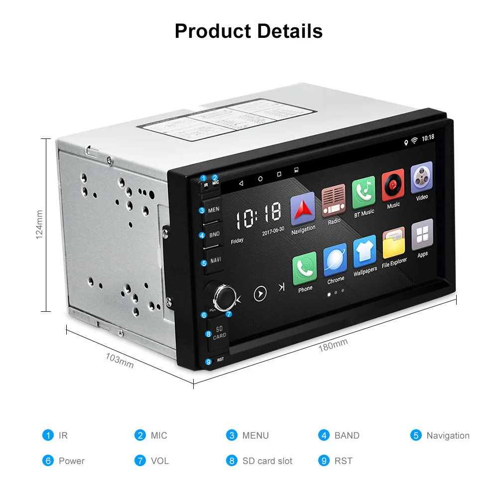 Discount CT0012 RAM-2G Car Multimedia Player 7-Inch TFT Touch Screen Mirror Link GPS Navigation FM RDS Bluetooth Auto Mp5 Player 7