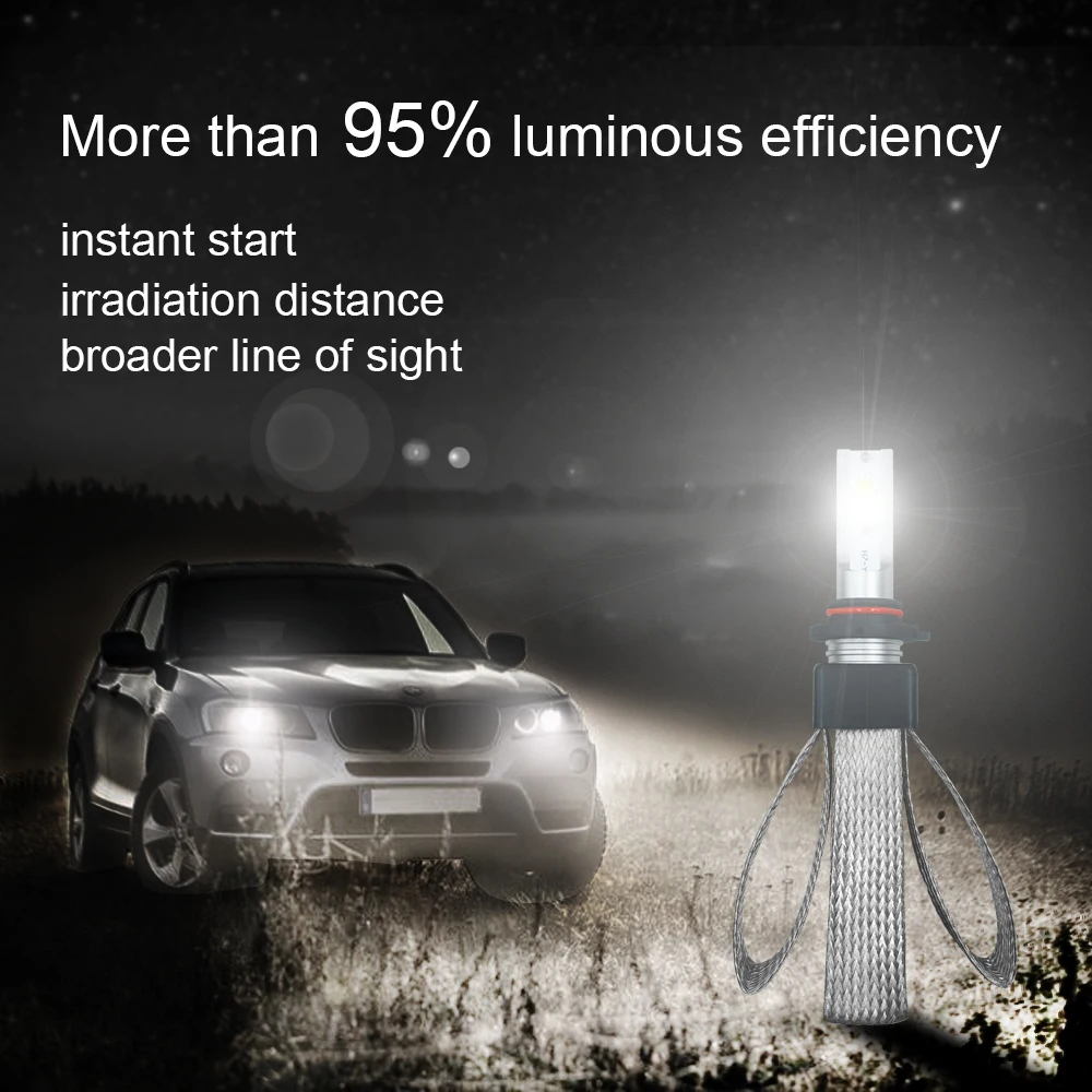 9005 LED Headlight Bulbs 9600Lumens 6000K Extremely Bright Conversion Kit Pack of 2