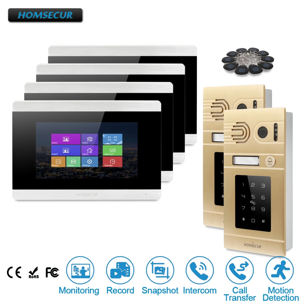 

HOMSECUR 7" Video Door Entry Phone Call System+Memory Monitor for Home Security BC071-G + BM715-S