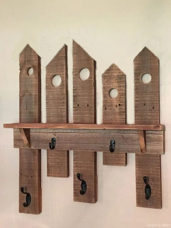 

Evmingo Wood Wall Shelf Robe Hook 70x60 CM