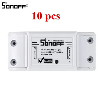 

10pc Sonoff Wifi Smart Switch Remote Wireless Timer Domotica Switch Intelligent Smart Google Home Automation work with Alexa HWC