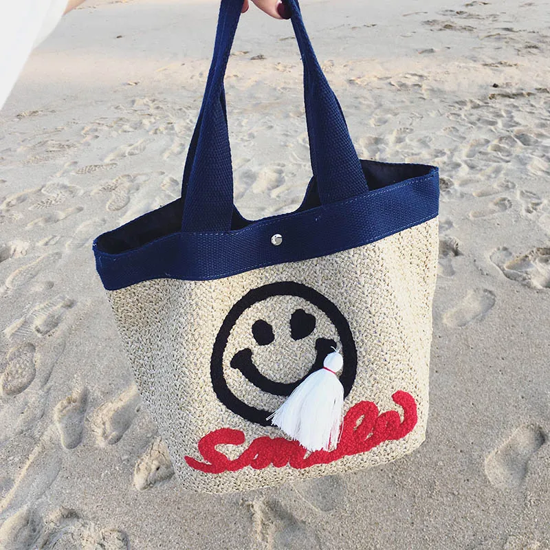 Women Tassel Handbag Bohemian Summer Beach Female Straw Bags High Quality Lady Weave Shoulder Bag Casuel Knitted Tote SS3071 (13)