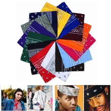 Новинка, модная бандана в стиле хип-хоп из хлопка, квадратный шарф 55 см* 55 см, повязка на голову с принтом пейсли черного и красного цветов для женщин/мужчин/мальчиков/девочек