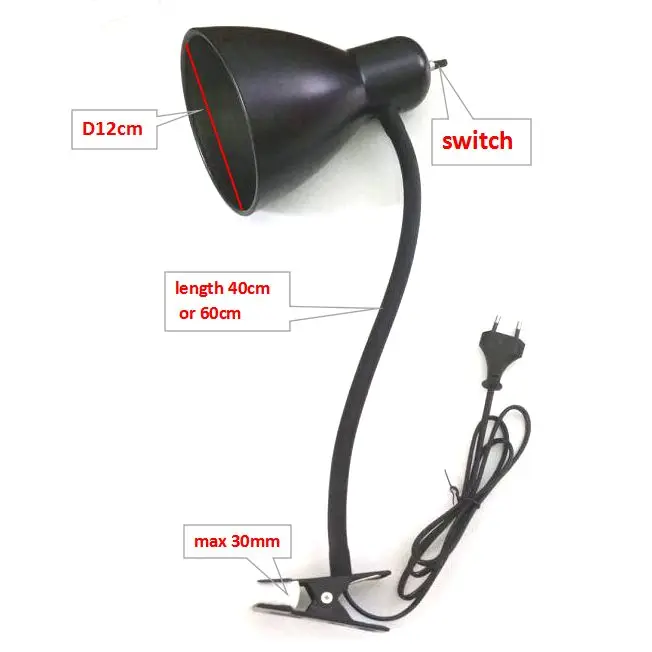 

DIY E27 Lamp Light Holder table lamp cover with switch For Aquarium Grow Amphibians Tortoise Lampshade