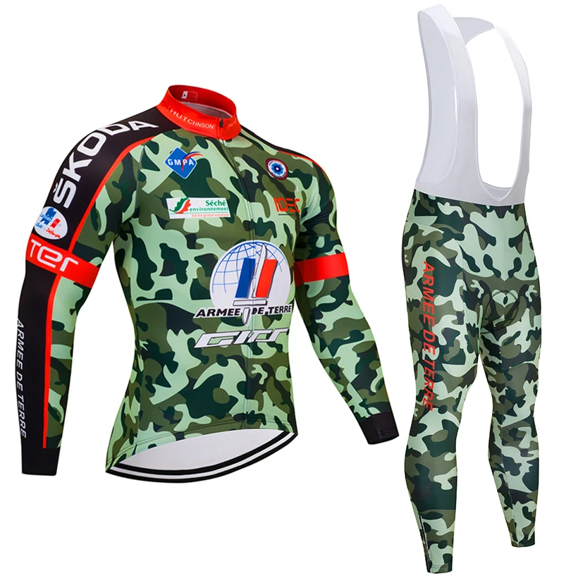 

2019 TEAM France CAMO Cycling JERSEY 9D pad Bike Pants set mens Ropa Ciclismo winter thermal Bicycle jacket Cycling wear Maillot