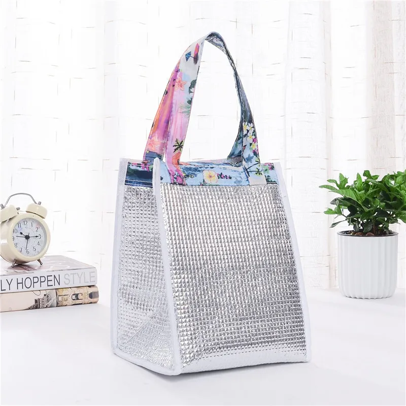 Insulation package Aluminium foil insulated Picnic lunch bag cartoon print women fashion warmer food keeper bag ice pack