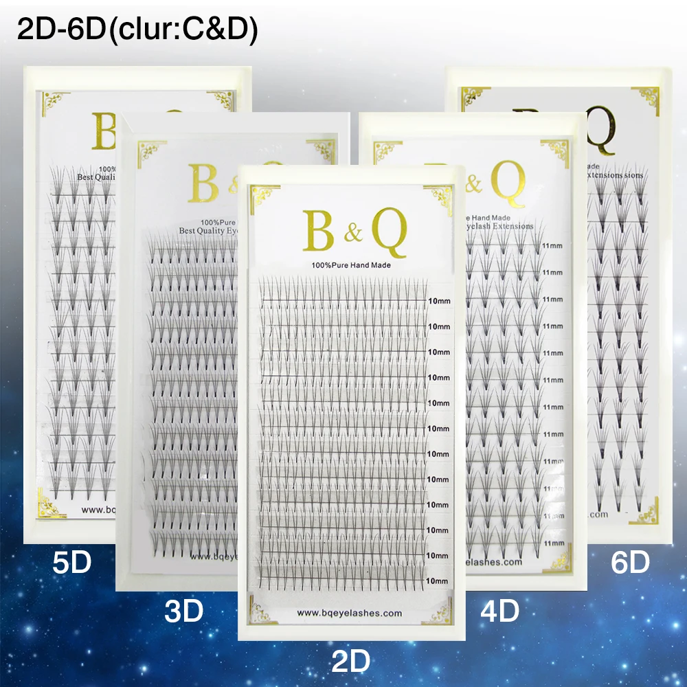 Professional Eyelash Extension Kit Eyelashes Russian Volume Lashes 3D Cilios Extension Premade Volume Lashes To Build BK1