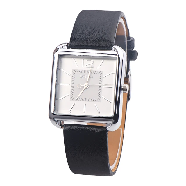 relogios Fashion Faux Leather Band Square Women Casual Quartz Wrist Watch Jewelry Gift horloges