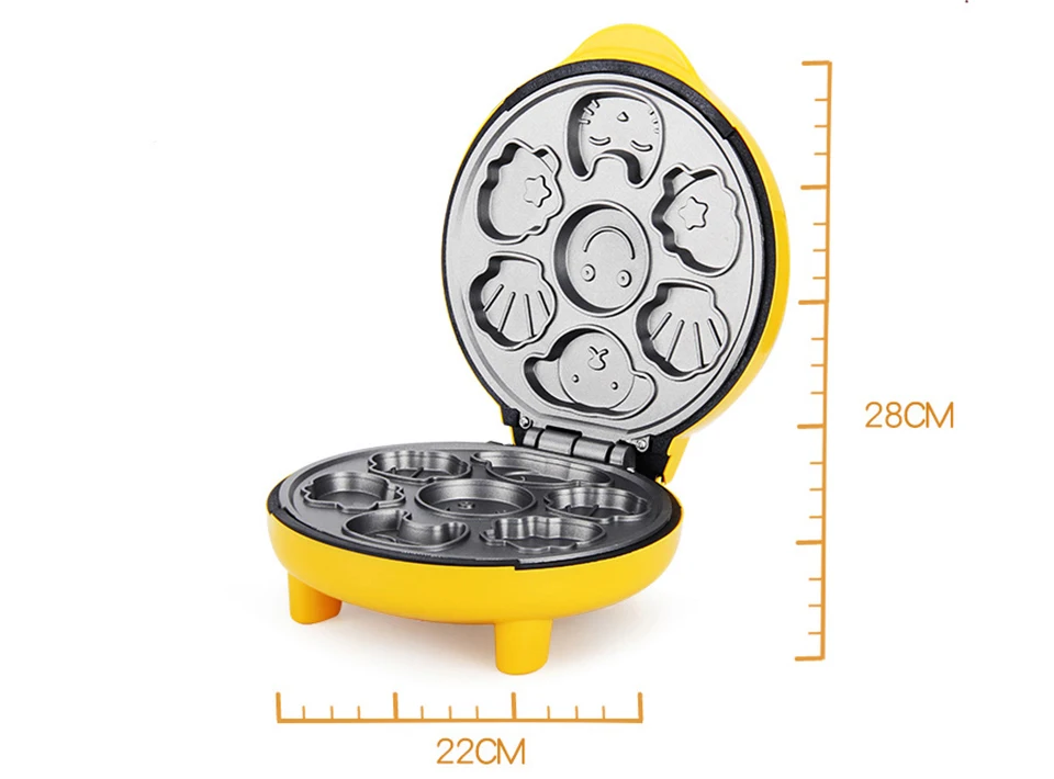 Мини электрическая вафельница, блинная машина, портативная Милая мультяшная форма для торта, антипригарные инструменты для выпечки хлеба, завтрака, 220 В
