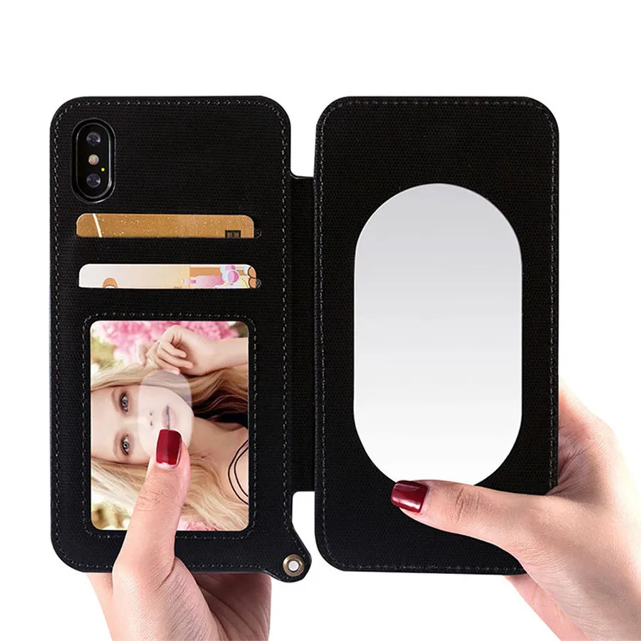 Mirror Phone Case for iPhone X Women Girls Make Up Mirror Case for iPhone X 6 S 7 8 Plus Shockproof Protective Case Stand Cover (7)