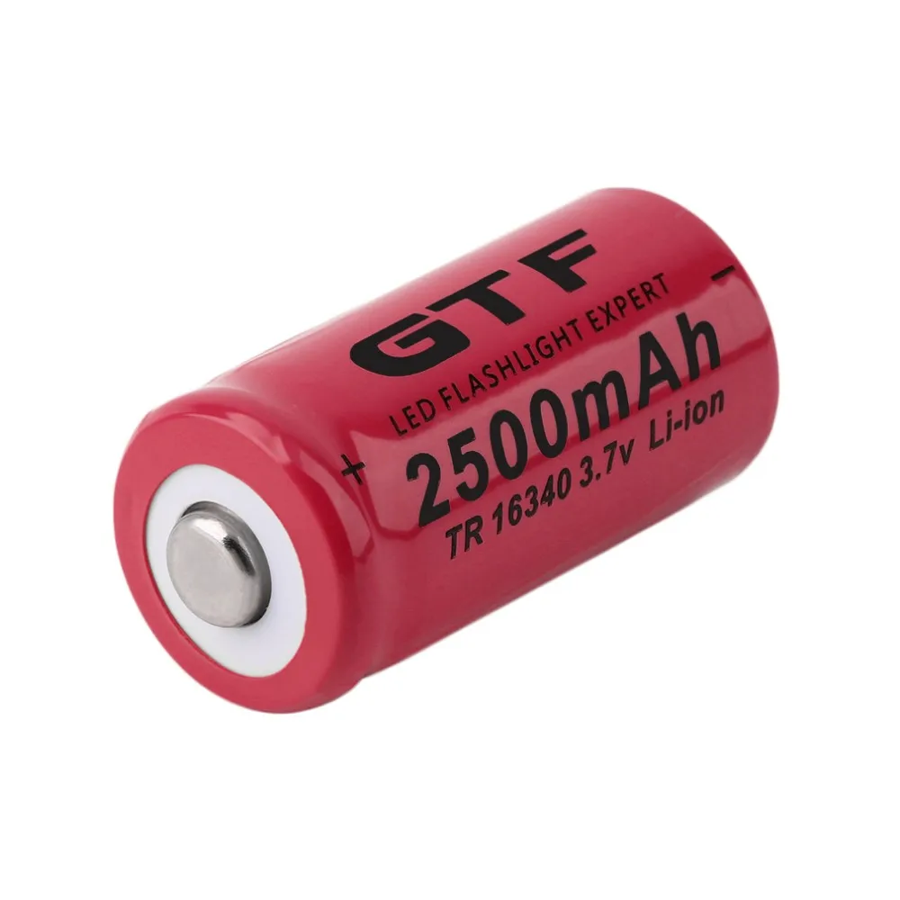 GTF 4 шт 16340 3,7 V 2500mAh литий-ионная аккумуляторная батарея+ зарядное устройство для фонарика