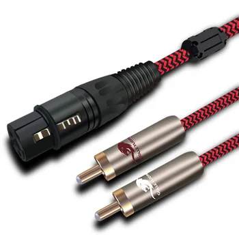 

Audio Cable 3 Pin Female XLR to 2 RCA Angle Male Amplifier Mixing Console Dual L RCA to XLR F Cable Shielded 1M 2M 3M 5M 8M 10M