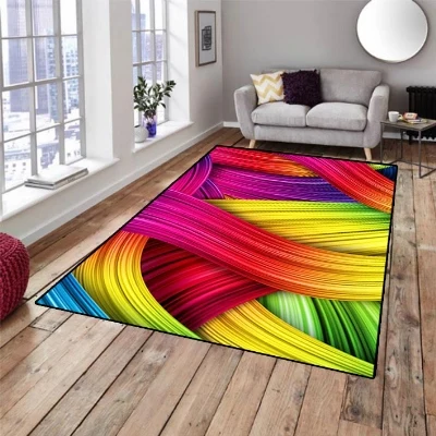 Else красный желтый фиолетовый желтый веревки цветной 3d принт нескользящие микрофибры Гостиная Декоративные Современные моющийся коврик мат