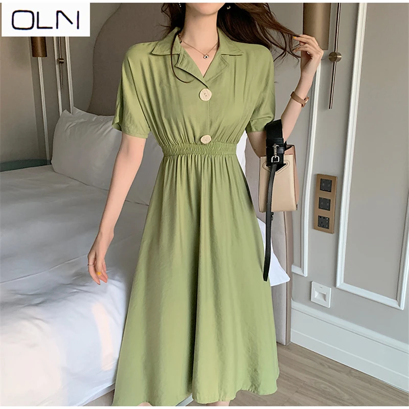 Vestidos корейское платье oln летнее французское ретро новая Талия темперамент
