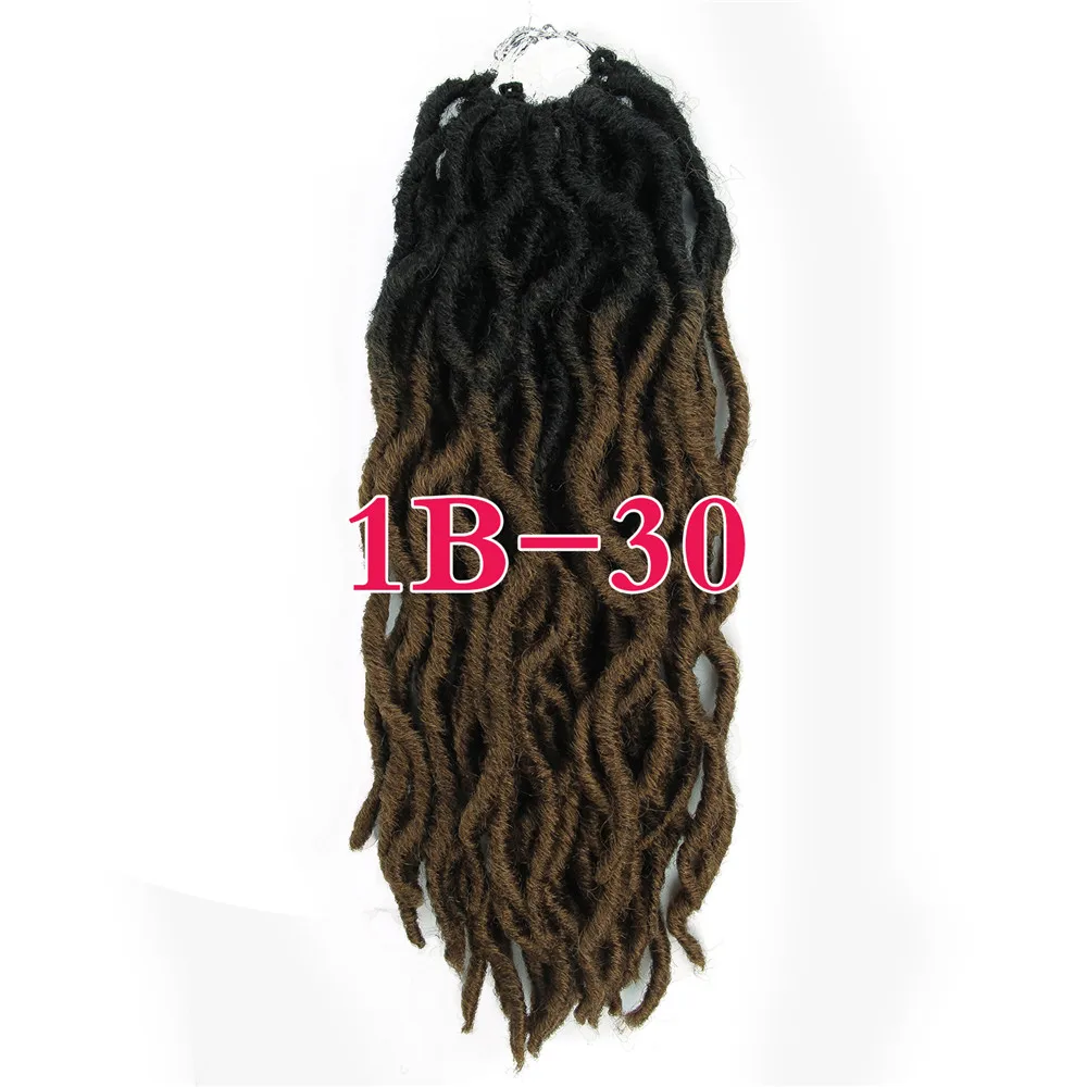 Искусственные локоны в стиле Crochet Волосы Кудрявые дреды волосы для наращивания 18 корней/пакет крючком вьющиеся волосы Синтетические Искусственные Locs волосы кусок - Цвет: 1B/30HL