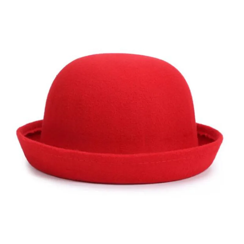 

New Winter Cap Vintage child Lady Fedoras Wool Felt Fedora Hats