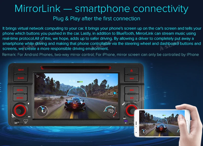 Top A-Sure 7 Inch 2 Din Android 8.1 Car Auto Radio GPS DVD Player Navigation For BMW E46 M3 318 320 3 Series Coupe Rover75 MG ZT 16