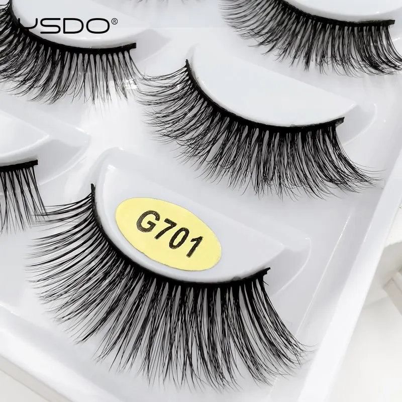 

YSDO 5 Pairs Fake EyeLashes Dramatic eye MakeupFaux Mink Lashes Natural Hair False EyeLashes 3D Mink Fluffy Cilios Lashes G701
