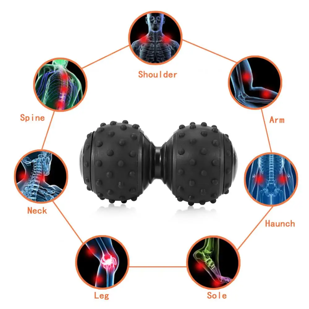 Силиконовые колючие массажный шарик мячи в форме арахиса ролики для йоги тела массажер для спины триггерный терапевтическая, для мышц боль Напряжение тела рельеф