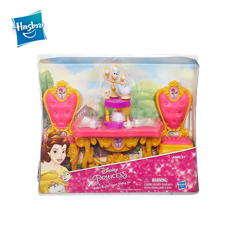 Hasbro  Princess Cinderella's Enchanted Vanity Set Belle's Be Our Guest Dining Set Humanoid Doll Accessories Girls Gift