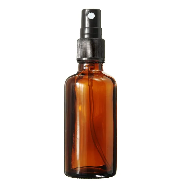 50ml Amber Glass Spray Bottle With Black Fine Mist Sprayer Essential