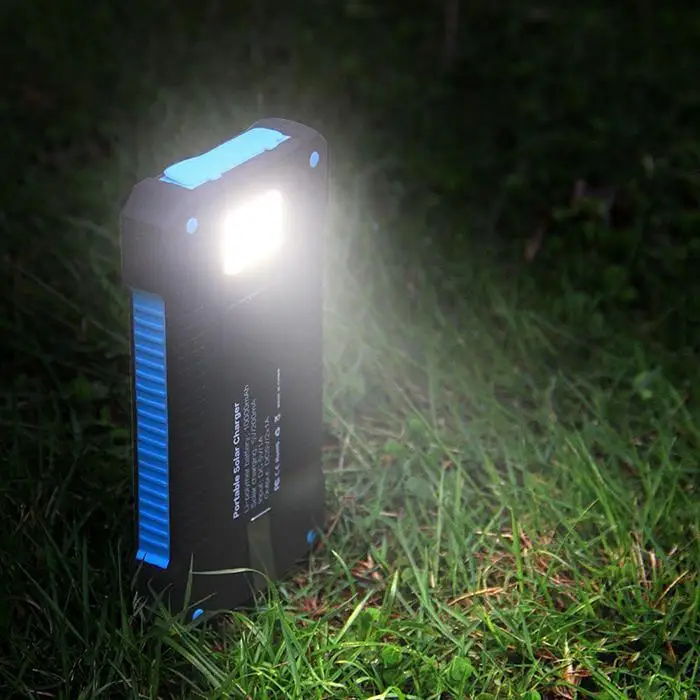 

20000mah Solar Power Bank LED Waterproof External Battery Charger Pack Powerbank for iPhone X Ximaomi All Mobile Phone Poverbank