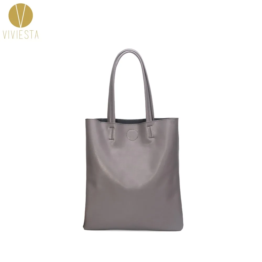 

FLAT DESIGNER SOFT LEATHER TOTE Women's Minimalist Style Casual Large School Laptop Computer Book Bag Shoulder Handbag Cabas
