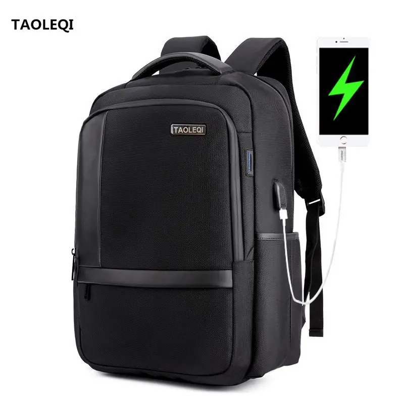 

TAOLEQI New Schoolbag 15"17" Laptop Backpack External USB Charge Computer Backpacks Anti-theft Waterproof Bags for Men Women
