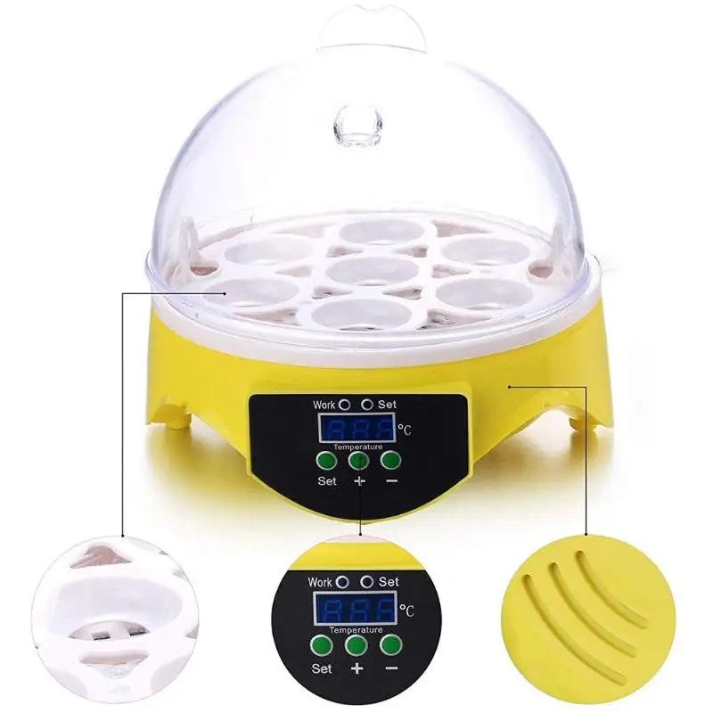 Mini 7 Egg Incubator Poultry Incubator Brooder Digital Temperature Hatchery Egg Incubator Hatcher Chicken Duck Bird Pigeon - Цвет: as picture