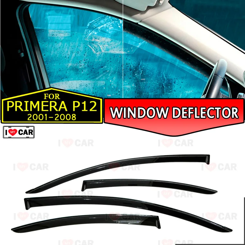 

Window deflector for Nissan Primera P12 2001-2008 car window deflector wind guard vent sun rain visor cover car decor