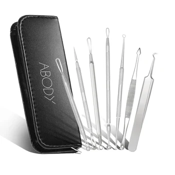 

7Pcs Blackhead Remover Tool Kit Facial Pimple Removal Tools Acne Pore Cleaner Acne Needle Clip Tweezer Set Face Skin Care Tools