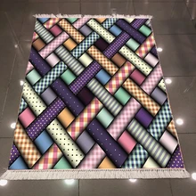 Else фиолетовый, желтый, красный, зеленый геометрические трубы веревки 3d принт, микроволокно против скольжения обратно моющиеся декоративные килим области ковер