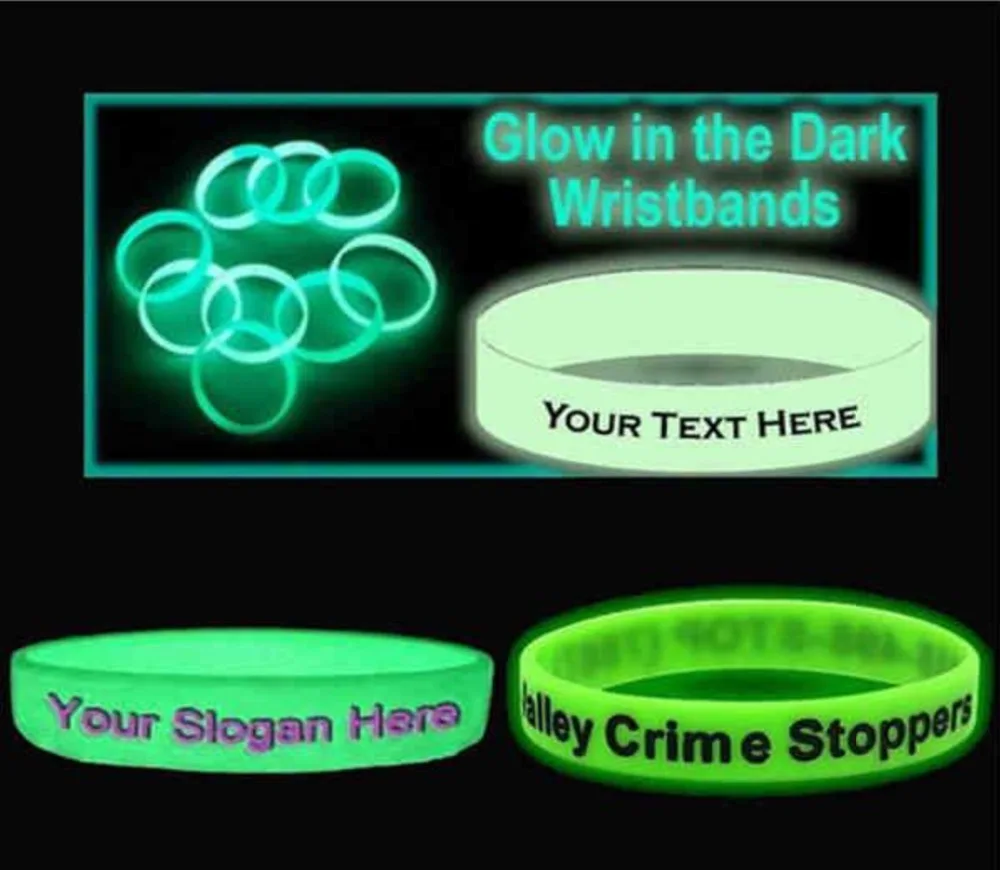 Wholesale 500pcs/lot customized glow in the dark silicone bracelets